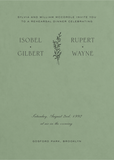 Keen (Tall) - Rehearsal Dinner Invitation by Paperless Post