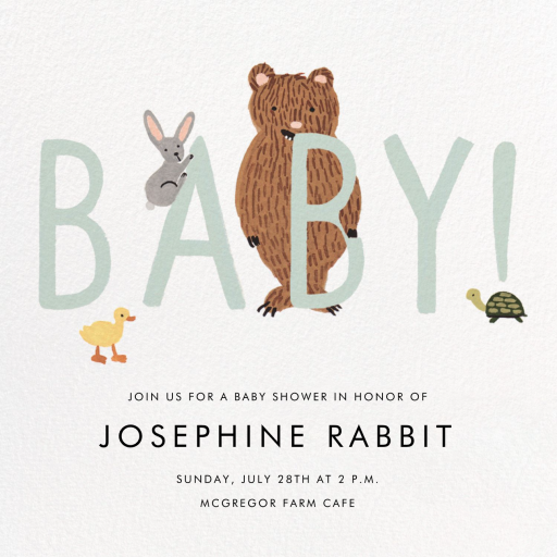 Bunny, Bear, and Baby - Party Invitation by Rifle Paper Co.