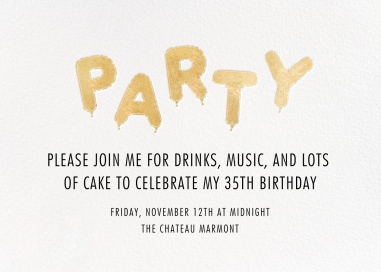 Mylar Party - Birthday Invitation by Paperless Post