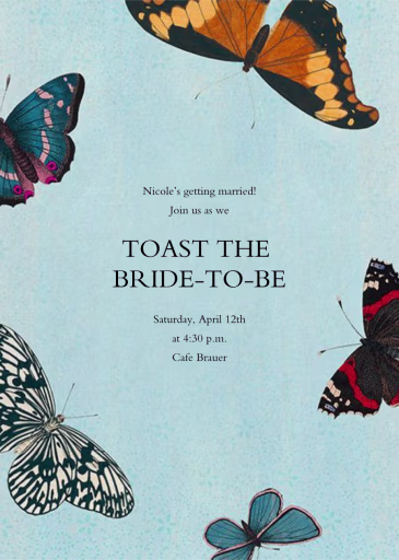 Lepidoptera - Bridal Shower Invitation by John Derian