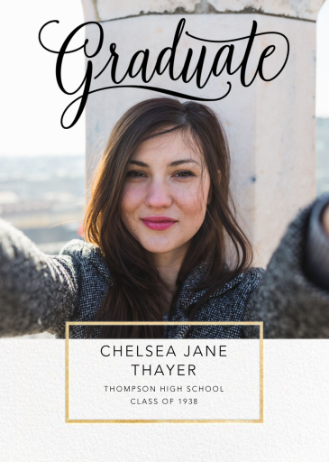 Calligraphed Grad - Graduation Announcement by Paperless Post