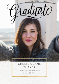 Calligraphed Grad - Graduation Announcement by Paperless Post