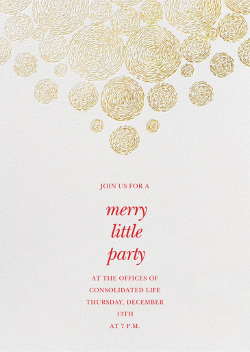 Radiant Swirls (Tall) - Corporate Holiday Party Invitation by Oscar de la Renta