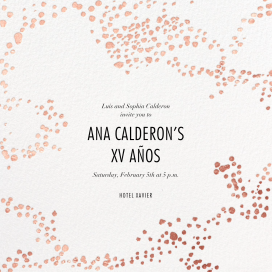 Metallic Paint Splatter - Quinceañera Invitation by Kelly Wearstler