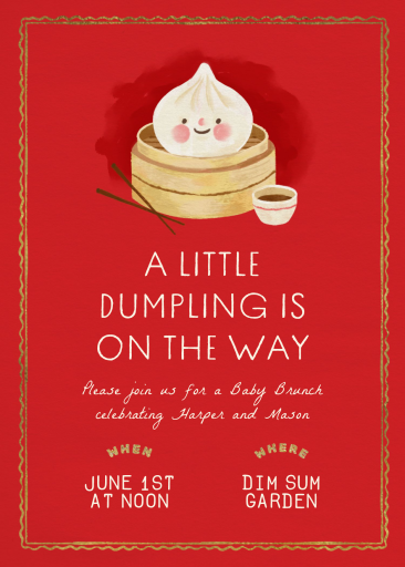 Sweet Little Dumpling - Baby Shower Invitation by Paperless Post