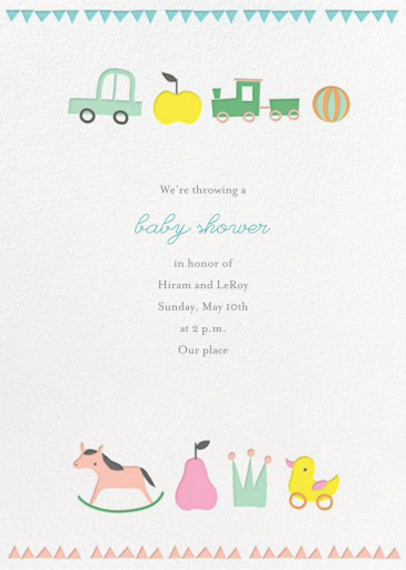 Toy Parade - Baby Shower Invitation by Little Cube