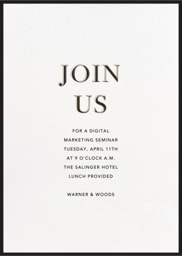 Out of Line - Seminar Invitation by Sugar Paper