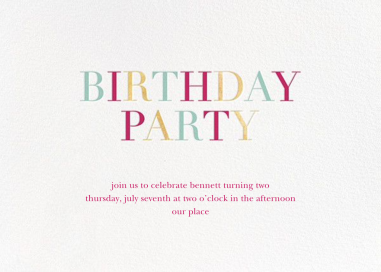 Tricolor Birthday - Birthday Invitation by Sugar Paper