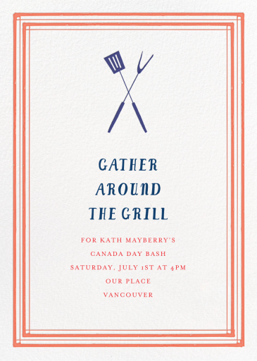 Flip The Burger - Canada Day Invitation by Mr. Boddington's Studio