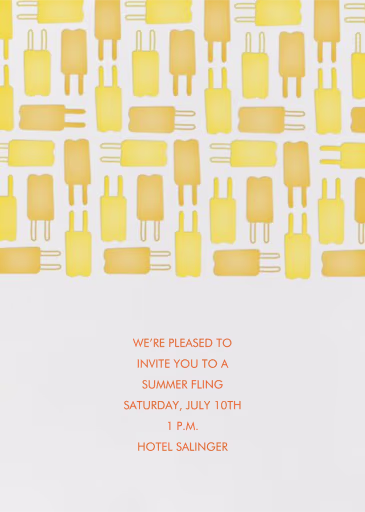 Popsicle Pattern - Beach Party Invitation by Linda and Harriett