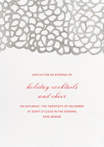 Gardenia (Tall) - Holiday Party Invitation by Oscar de la Renta