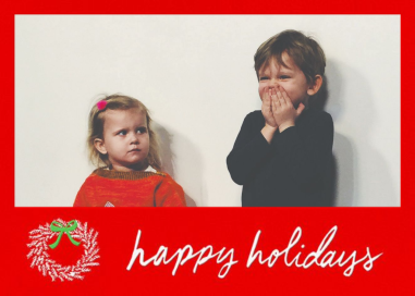 Merry Christmas Wreath Horizontal by Linda and Harriett