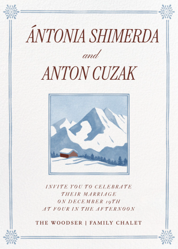 Snowy Mountain - Wedding Invitation by Martha Stewart