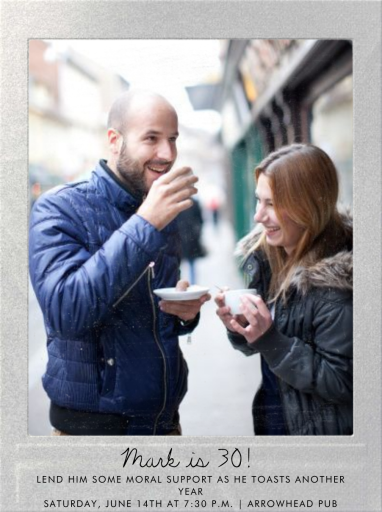 Snapshot Metallic (Single Sided) - Tall - Cocktail Party Invitation by Paperless Post