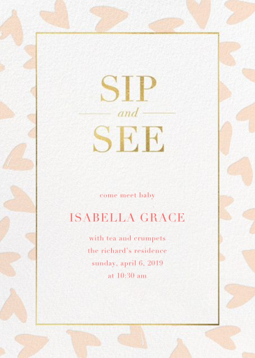 Happy Hearts - Sip and See Invitation by Sugar Paper