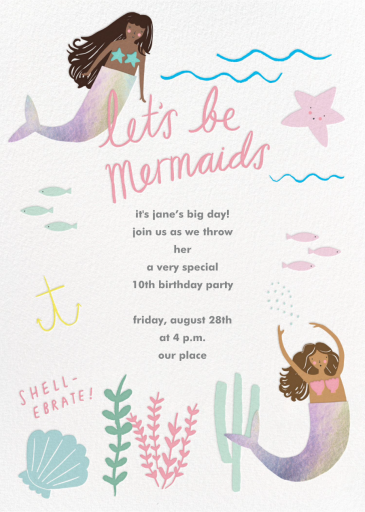 Mermaids in Waiting - Birthday Invitation by Meri Meri