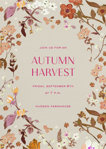 Botanical Garden - Fall Party Invitation by Liberty
