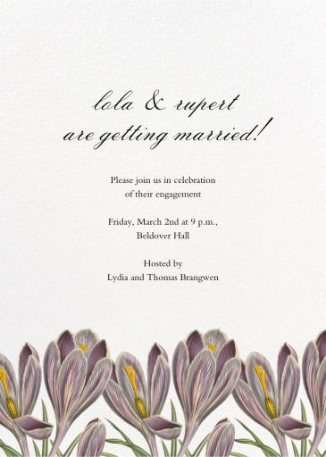 Crocus Vernus - Picnic Invitation by John Derian