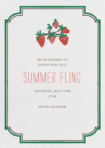 Pint of Strawberries - Summer Party Invitation by Mr. Boddington's Studio