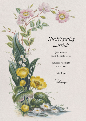 Wildflower Frame - Bridal Shower Invitation by John Derian