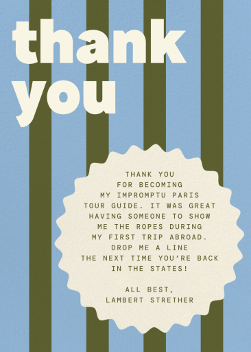Eclectic Stripes - Thank You Card by Paperless Post