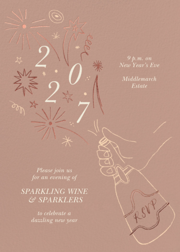 Champagne New Year's Invitation
