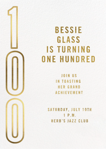 Time Flies - 100th Birthday Invitation by Paperless Post - Back