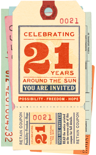 Milestone Mementos - 21st Birthday Invitation by Annie Atkins