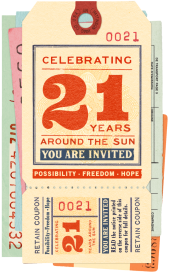 Milestone Mementos - 21st Birthday Invitation by Annie Atkins