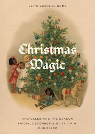 Vintage Christmas Tree Invitation