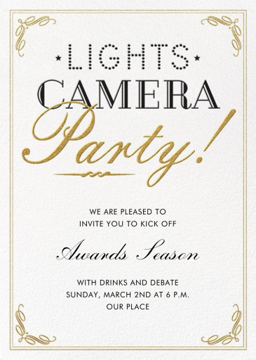 Lights, Camera, Party - Get-Together Invitation by Crate & Barrel
