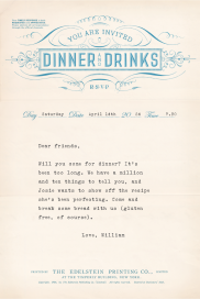 Open Letter - Dinner and Drinks by Annie Atkins