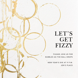 Metallic Circles Watermark - New Year's Eve Invitation by Kelly Wearstler