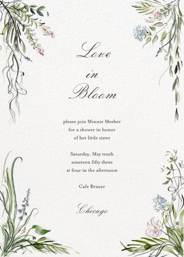 Watercolor Greenery - Bridal Shower Invitation by Kirby x Art