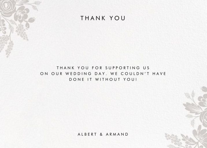 Heather and Lace (Photo Stationery) - Thank You Card by Rifle Paper Co. - Back