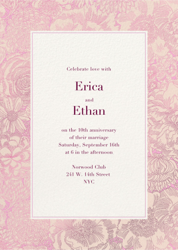 Heritage Blooms - Anniversary Invitation by Liberty