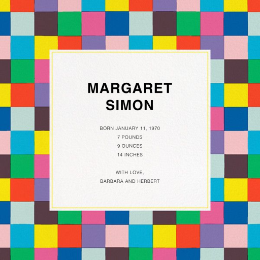 Ruuturouva (Photo) - Birth Announcement by Marimekko - Back