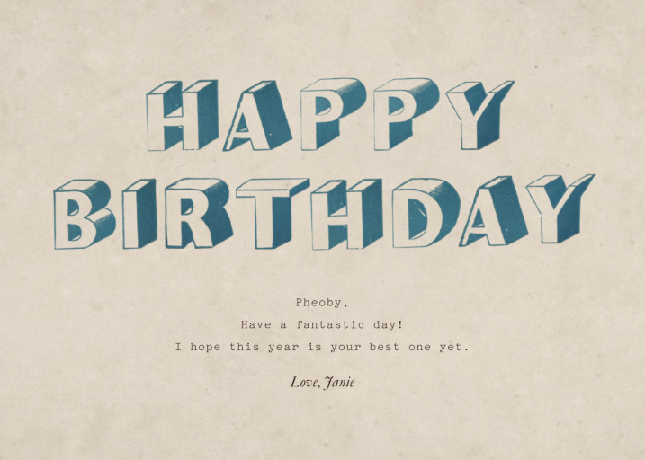 Fresh Perspective - Happy Birthday - Birthday Card by John Derian