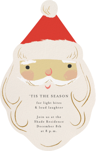 Santa Cutout - Holiday Party Invitation by Meri Meri