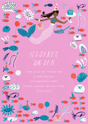 Mermaid's Cake - Birthday Invitation by Mr. Boddington's Studio