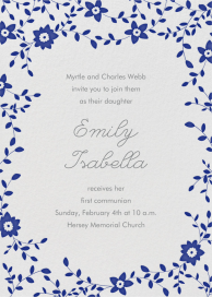 Vintage Flower - First Communion Invitation by Linda and Harriett