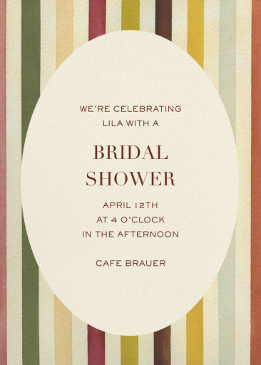 Retro Striped Oval Invitation