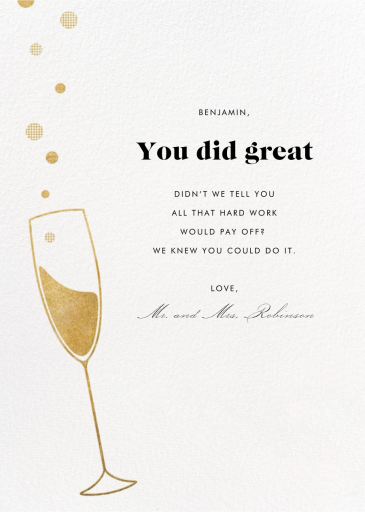 Champagne Flute - Greeting Card by Paperless Post