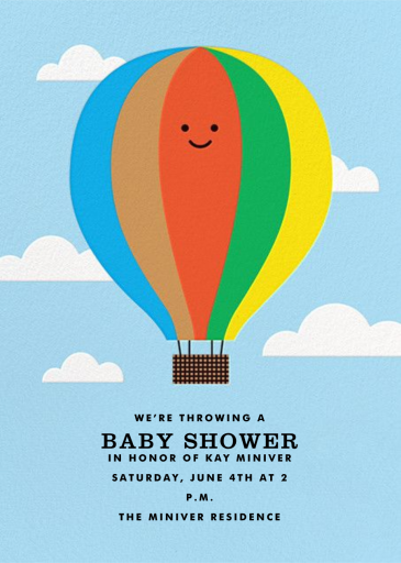 Gone Ballooning - Baby Shower Invitation by The Indigo Bunting