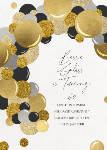 Metallic Balloon Arch - 60th Birthday Invitation by Paperless Post