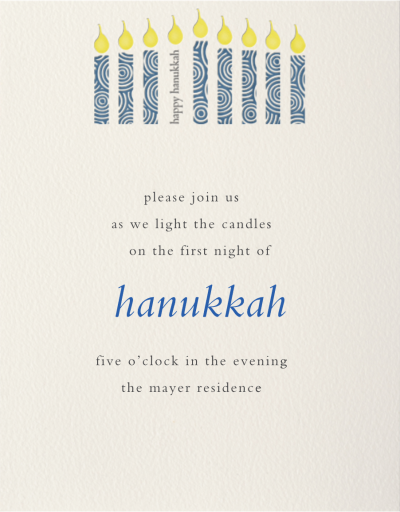 Modern Menorah - Hanukkah Invitation by Paperless Post