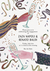 Midnight Cheers - Engagement Party Invitation by Happy Menocal