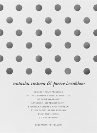 Invitación clásica con diseño de lunares en cuadrícula
