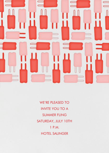 Popsicle Pattern - BBQ Invitation by Linda and Harriett