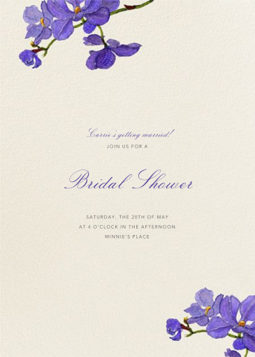 Moth Orchid (Menu) - Bridal Shower Invitation by Felix Doolittle